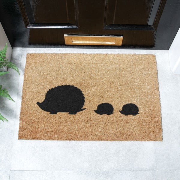 Kookoskiududest uksematt 40x60 cm Hedgehog Family - Artsy Doormats-image-2