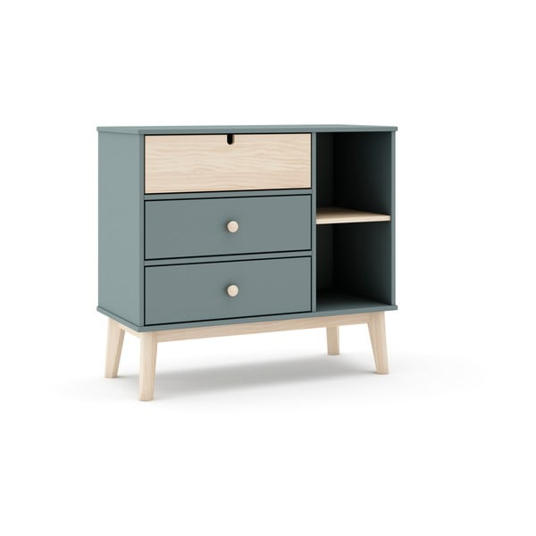 Hallikasroheline laste kummut 90x81x40 cm Estefania – Marckeric-image-4