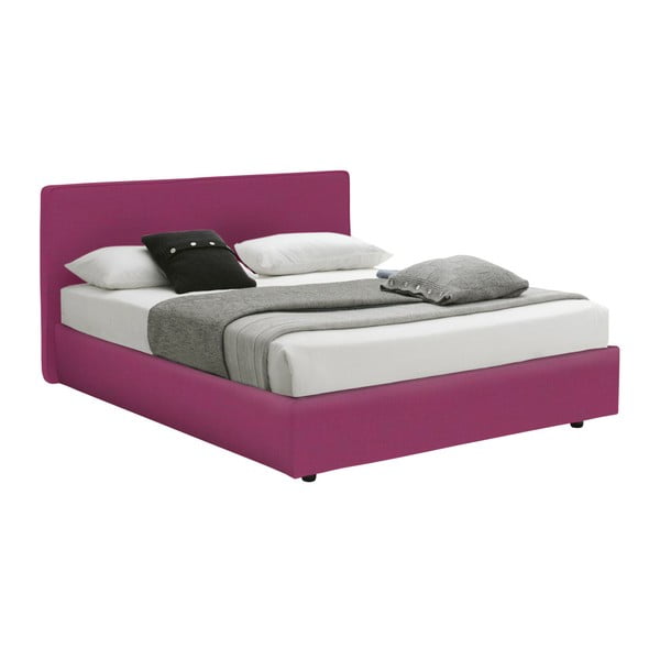 Růžová  dvoulůžková postel s úložným prostorem 13Casa Ninfea, 160 x 190 cm