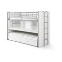 Valge nari/väljatõmmatava osaga lastevoodi koos voodipõhjaga koos hoiuruumiga 90x200 cm Bonny – Vipack