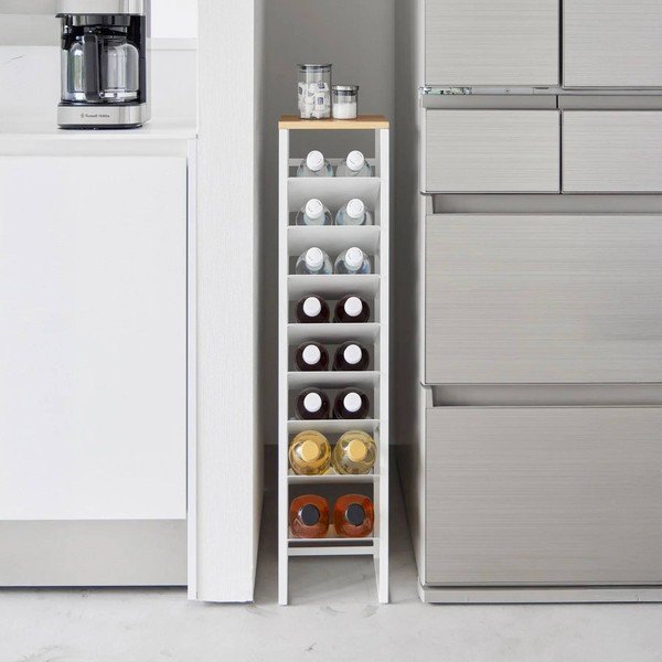 Valge metallist veiniriiul, pudelite arv 16, 20x88,5x19 cm Tower - YAMAZAKI-image-2