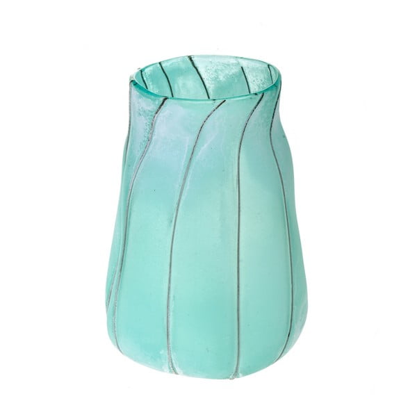 Modrá skleněná váza Dino Bianchi Campania, výška 32 cm