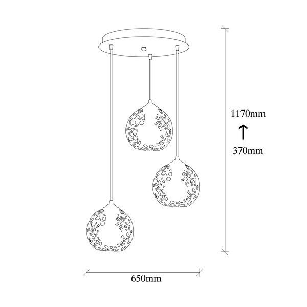 Must rippvalgusti ø 65 cm Fellini - Opviq lights-image-3
