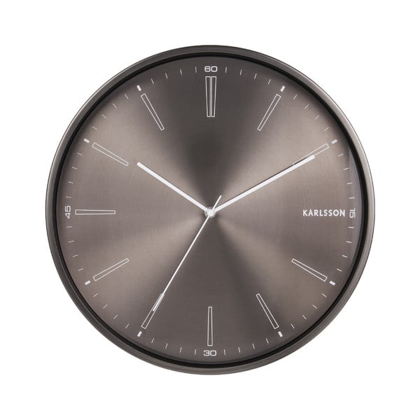 Tmavě šedé kovové hodiny Karlsson Distinct, ø 40 cm