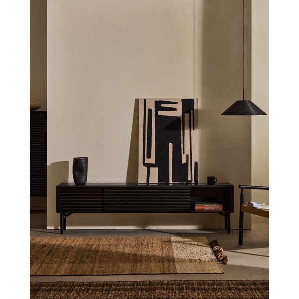 Must tammespoonist TV-alus 200x57x35 cm Lenon - Kave Home-image-1