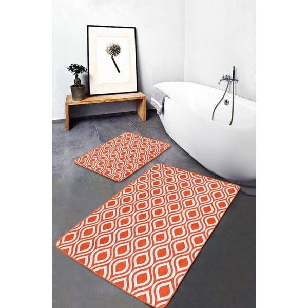 Oranžid sametist vannitoamatid 2tk komplektis 60x100 cm - Mila Home-image-2