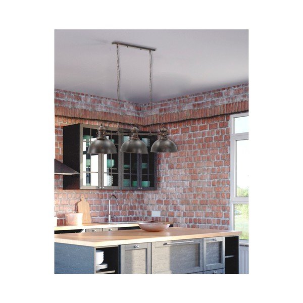 Černé závěsné svítidlo se 3 stínidly Mauro Ferretti Industry-image-3