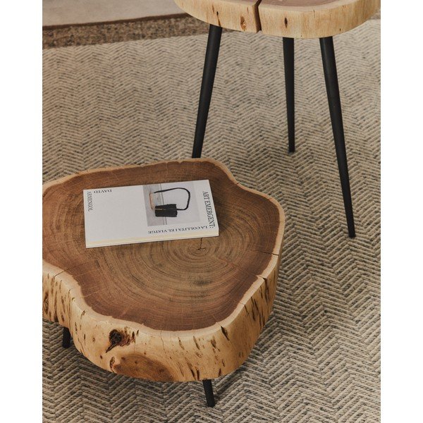 Ümmargune diivanilaud akaatsiapuidust pealispinnaga 49x47 cm Tanive - Kave Home-image-2