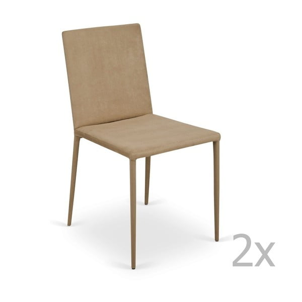 Sada 2 béžových židlí Garageeight Ikaalinen