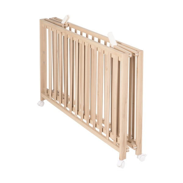 Ratastel kokkupandav puiduvärvi võrevoodi 60x120 cm Fold up - Roba-image-3