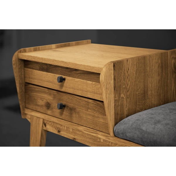 Tammepuust sahtlitega pink, mille iste on helehall Retro - The Beds-image-4