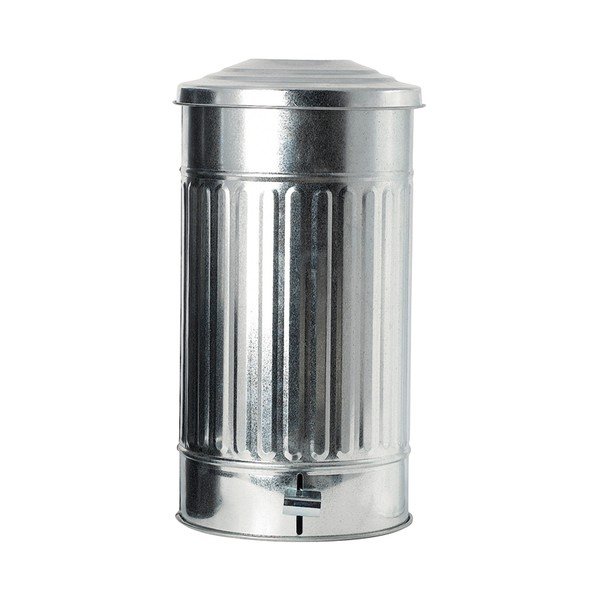 Odpadkový koš Garbage Zinc, 25,5x48 cm
