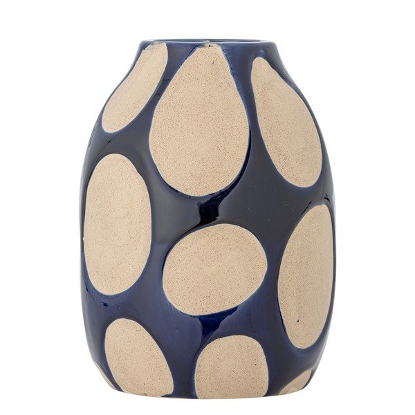 Tumesinine/kreemikas kivikeraamiline vaas (kõrgus 20 cm) Bashir - Bloomingville