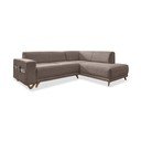 Pruun nurgadiivanvoodi panipaigaga (parempoolne/L-kujuline) Classy Sophie – Miuform