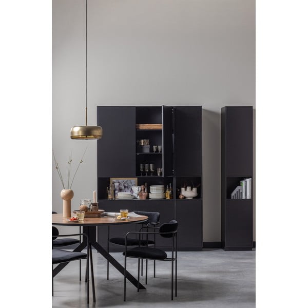 Must männipuidust modulaarne raamaturiiul 190x210 cm Finca - WOOOD-image-1