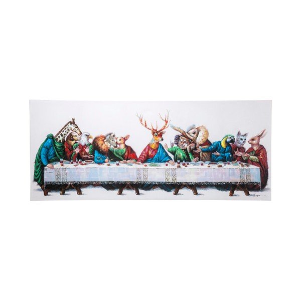 Obraz s ručně malovanými detaily kare Design, Last Supper,100 x 240cm
