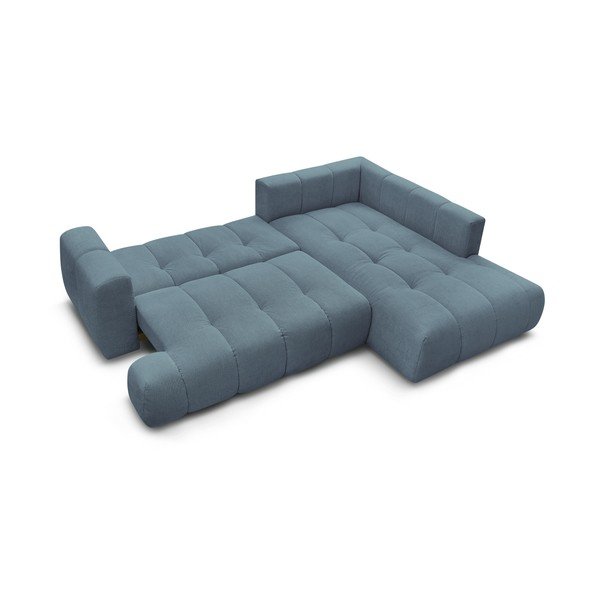 Sinine diivanvoodi/panipaigaga nurgadiivan (parem nurk/L-kujuline) Fuji - Bobochic Paris-image-4