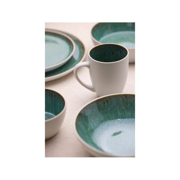 Valge/roheline kivikeraamikast kauss 400 ml White/Green - Bitz-image-2