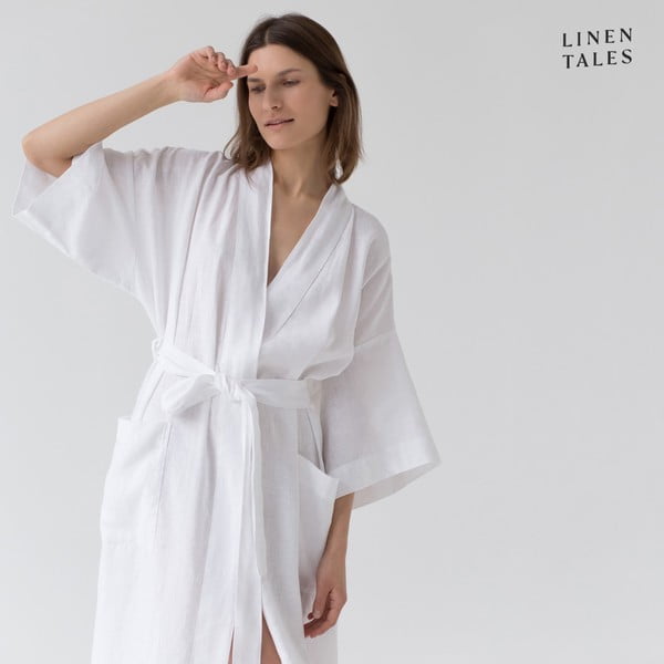Valge linane hommikumantel suurus S/M Summer - Linen Tales-image-3