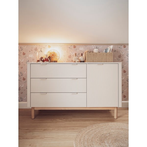 Beež madal laste kummut 144,5x52 cm Miloo - Pinio-image-4