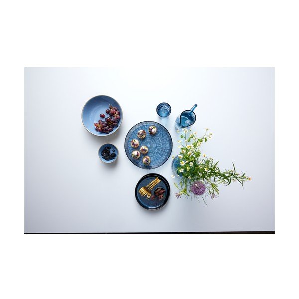 Must/sinine kivikeraamikast magustoidutaldrik ø 21 cm Dark Blue/Black - Bitz-image-2