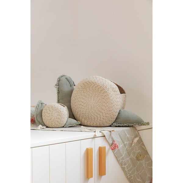 Kreem-salveiroheline kangast laste mänguasjakorv 60x24x30 cm Big Snail - Lorena Canals-image-3