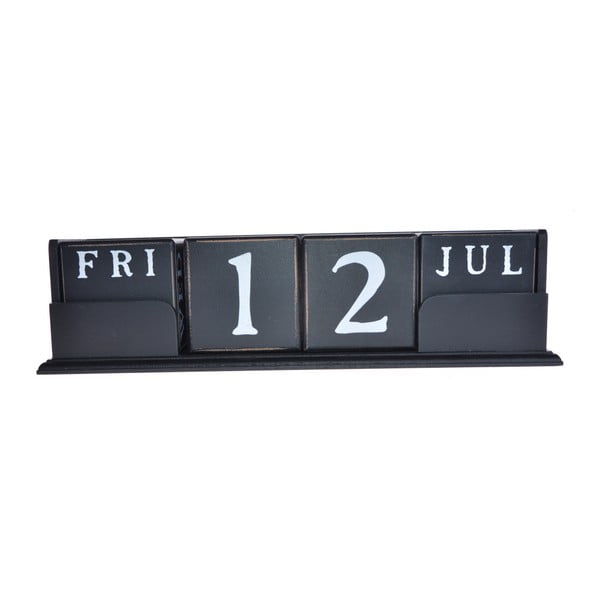 Černobílý kalendář Ewax Time, 33 x 10 cm