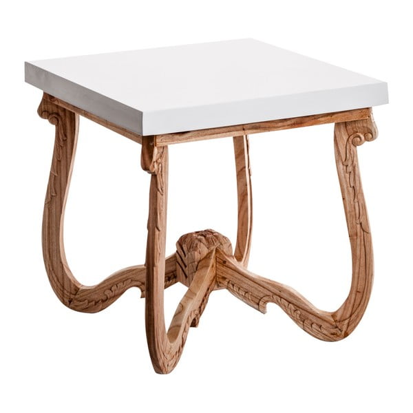 Odkládací stolek s podnožím ze dřeva mindi VICAL HOME Yumen