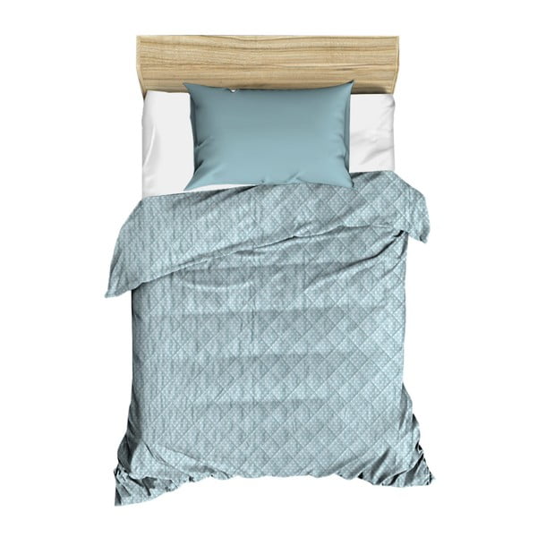 Světle modrý prošívaný přehoz přes postel Amanda, 160 x 230 cm