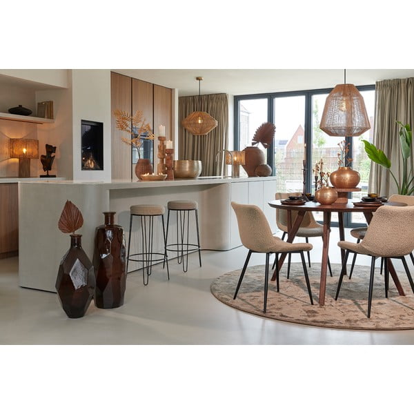 Pruun ümmargune söögilaud akaatsiaplaadiga ø 120 cm Quenza - Light & Living-image-1