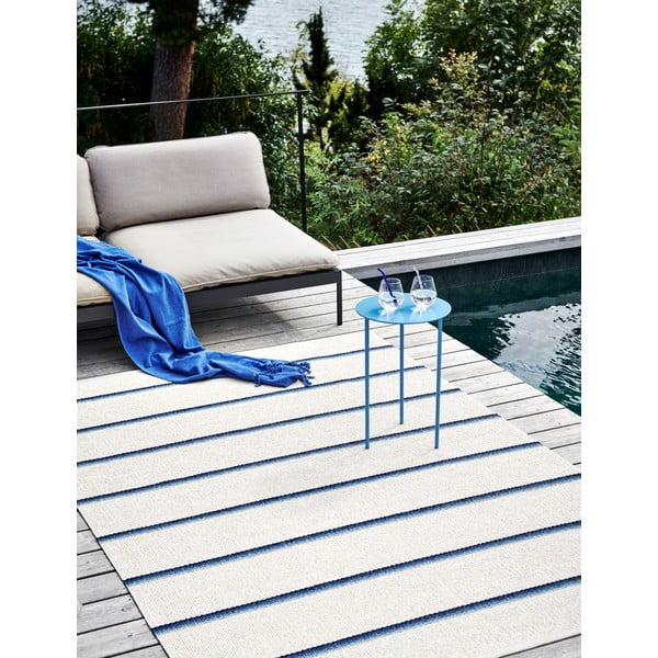 Sinine-kreem sise/välisvaip 70x180 cm Olle Blue Vanilla – Pappelina-image-4