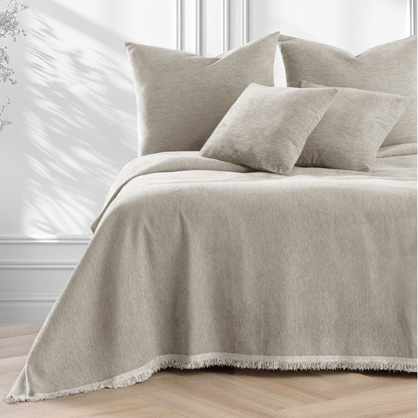 Beež šenillist voodikate 220x240 cm Talo - Filumi-image-2