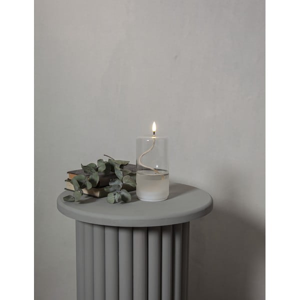 Valge LED-küünal klaasist Flamme Float, kõrgus 17,5 cm Flamme Dot - Star Trading-image-3