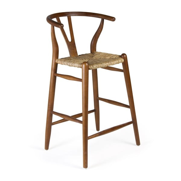 Barová židle ze dřeva bílého cedru a ratanu Moycor, výška 97 cm