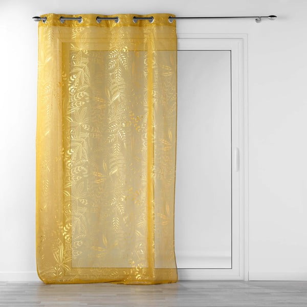 Kollane voile kardin 140x280 cm Belflor - douceur d'intérieur