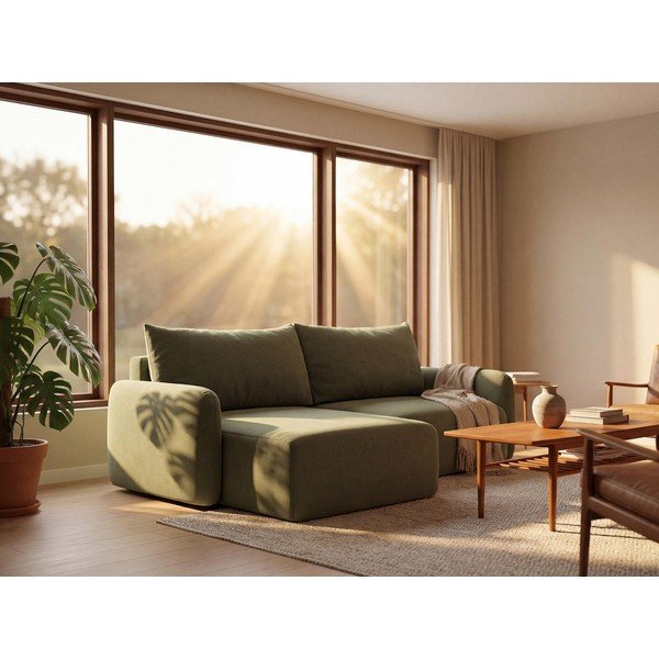 Helepruun diivanvoodi koos hoiuruumiga nurgadiivaniga Kalena - Makamii-image-1