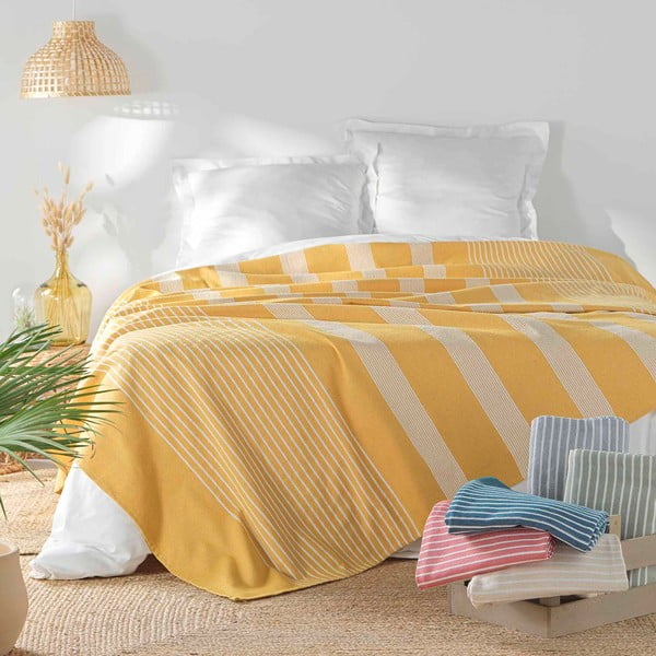 Kollane voodikate 220x240 cm Adele - douceur d'intérieur-image-3