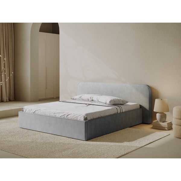 Helehall polsterdatud kaheinimesevoodi koos panipaiga ja voodipõhjaga 180x200 cm Elizabeth - Micadoni-image-1