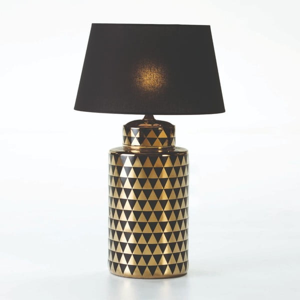 Keramická stolní lampa v černo-zlaté barvě bez stínidla Thai Natura, výška 51 cm
