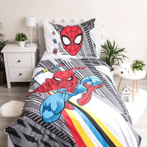 Hall puuvillane beebivoodipesu Spiderman, 140 x 200 cm Spider man - Jerry Fabrics-image-1