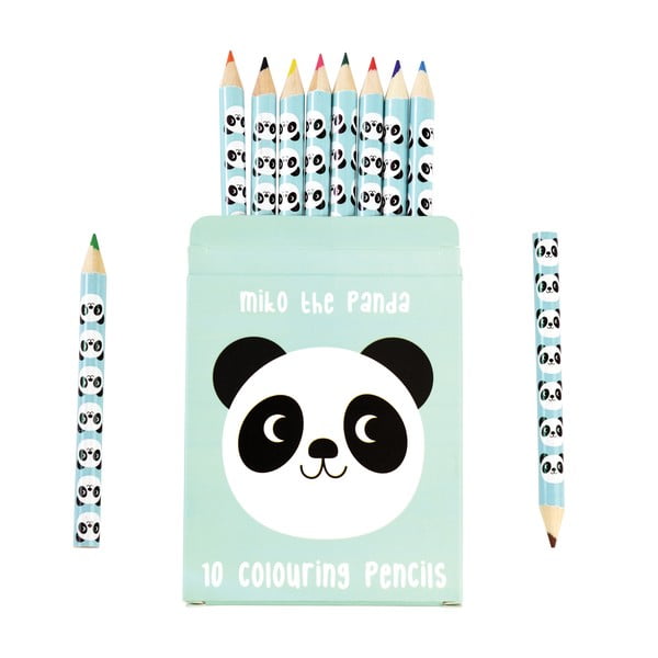 10 värvipliiatsi komplekt pandaümbrises karbis Miko the Panda - Rex London