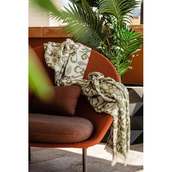 Tumeroheline ruuduline puuvillane suvine linik, 140 x 180 cm Mykonos - Euromant-image-2