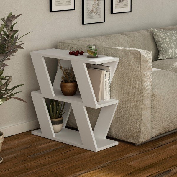 Bílý příruční stolek Lazena White-image-1