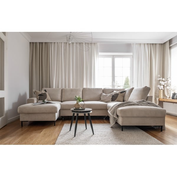 Beež velvetist diivanvoodi (paremas nurgas) Lofty Lilly - Miuform-image-4