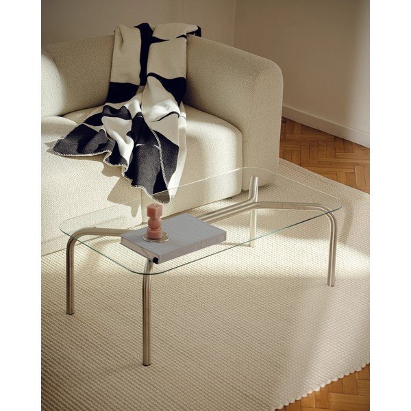 Kohvilaud klaasist pealispinnaga hõbedases värvitoonis 60x110 cm Uku - noo.ma-image-3