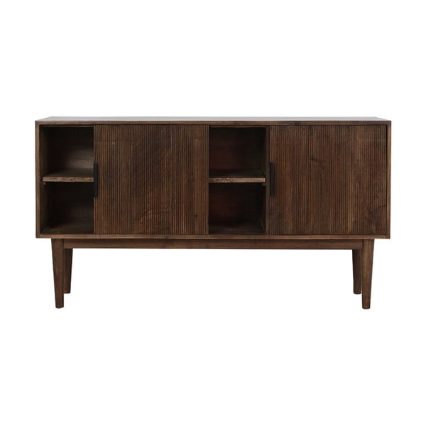 Tumepruun täispuidust madal sahtlitega kapp 150x80 cm Bitika - Light & Living-image-3