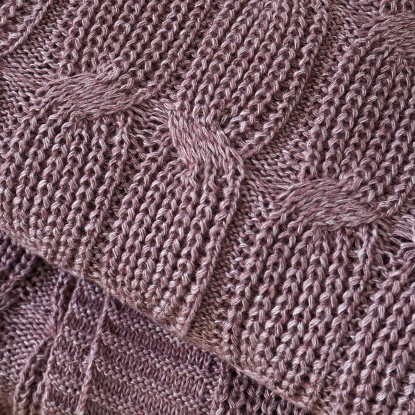 Lilla kootud tekk 130x170 cm Chunky Marl Knit - Catherine Lansfield-image-1
