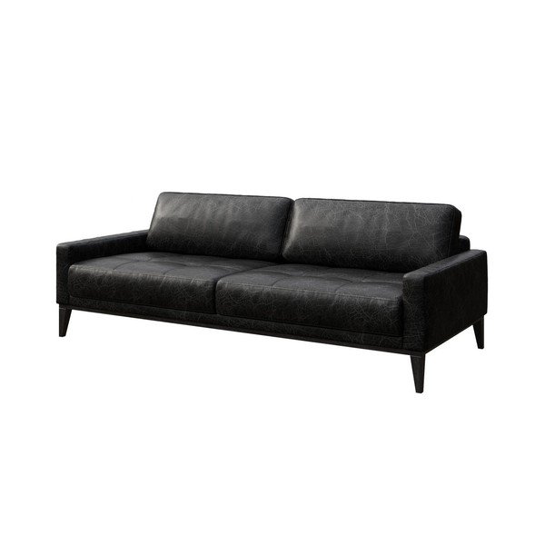 Černá kožená pohovka MESONICA Musso Tufted, 210 cm-image-2