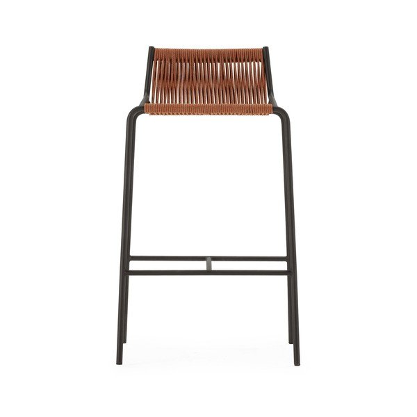 Terrakota värvi metallist baaritool (istme kõrgus 65 cm) Emily - Marckeric-image-4