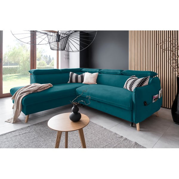 Türkiissinine sametist nurgadiivan (vasak nurk) Sweet Harmony - Miuform-image-4